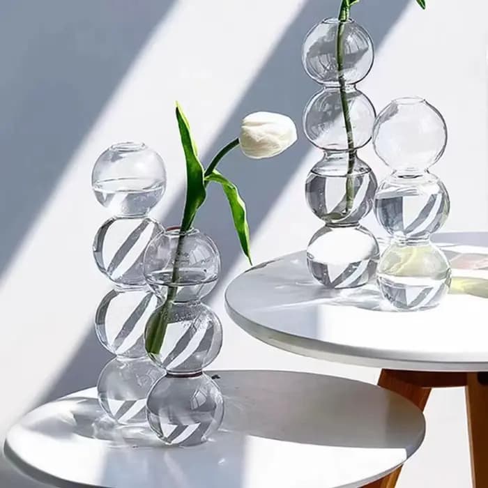 Vase en verre romantique, décoration de Table, Pot de fleur hydroponique moderne et créatif, Vase de fleur sphérique Simple et amusant, noël