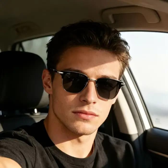 Lunettes de soleil unisexes noires