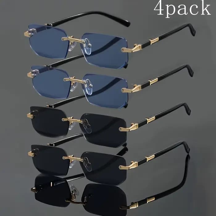4 paires de lunettes de mode compactes et élégantes sans monture