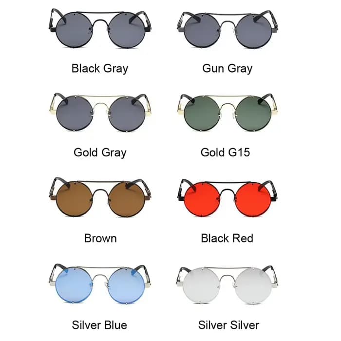Lunettes de soleil Steampunk vintage pour hommes et femmes