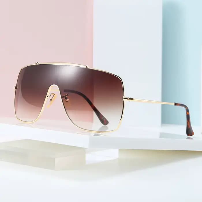 Lunettes de Soleil Tendance Hip Hop avec Verres Monobloc