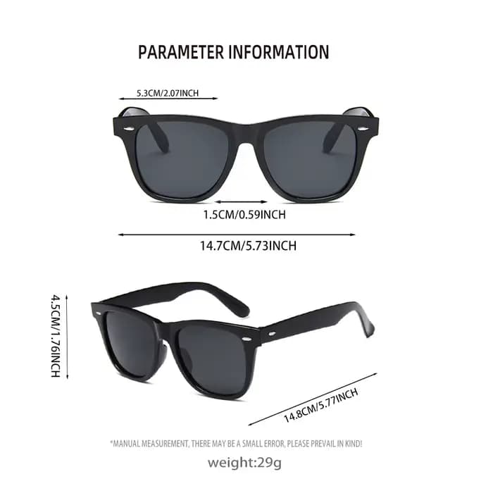 Lunettes de soleil classiques style Wayfarer