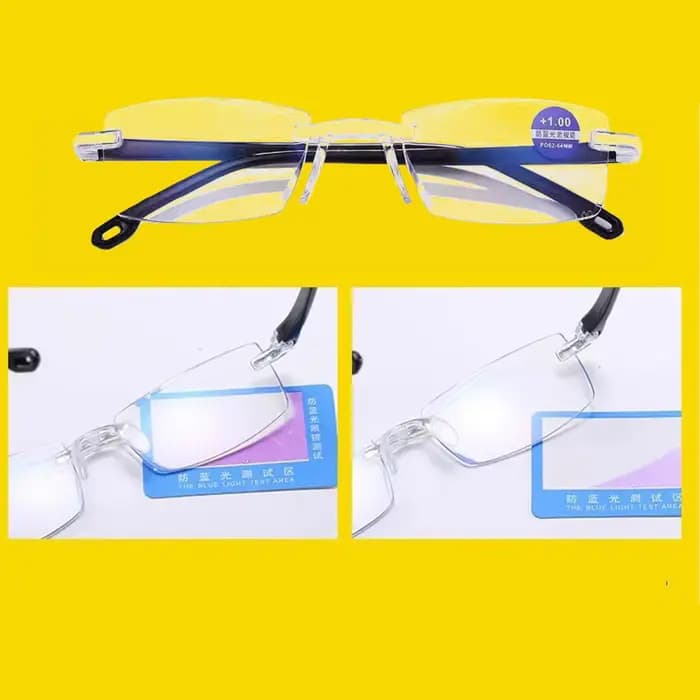 Lunettes à mise au point automatique Clear Blue pour femmes, ajustement automatique, anti-reflets, clarté optimale.