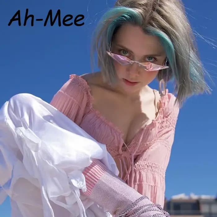 Lunettes de soleil Triangle œil de chat sans bords pour femmes