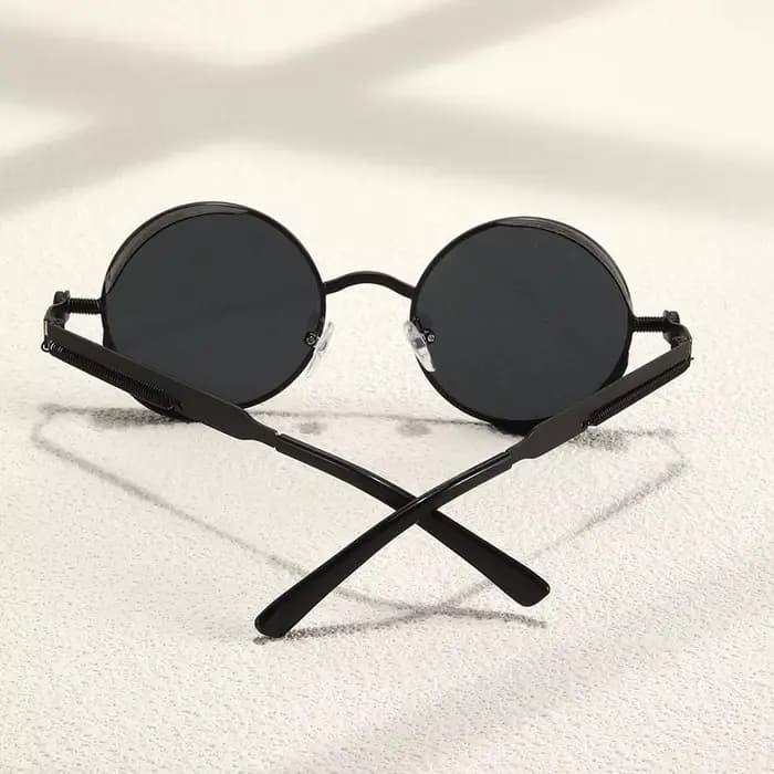 Steampunk mode hommes rétro lunettes de soleil rondes