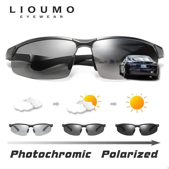 LIOUMO lunettes de soleil photochromiques hommes