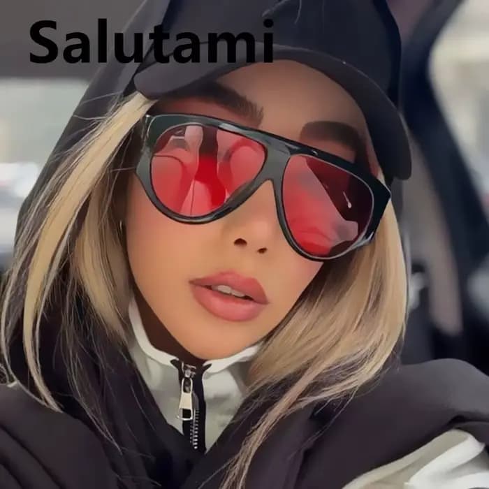 Lunettes de soleil ovales vintage surdimensionnées pour hommes et femmes