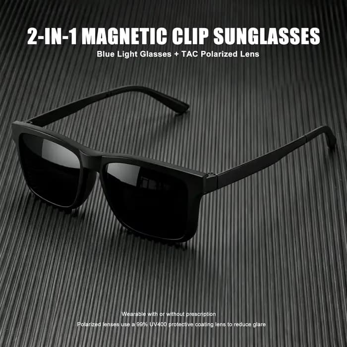 Lunettes de soleil magnétiques à clipser avec monture anti-lumière bleue