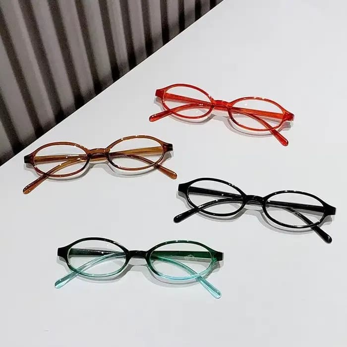 Y2K rétro ovale carré lunettes coloré petit cadre