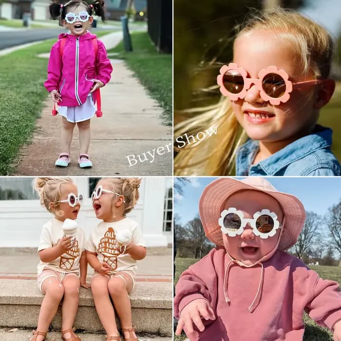 Lunettes de soleil rondes pour enfants de 2 à 10 ans