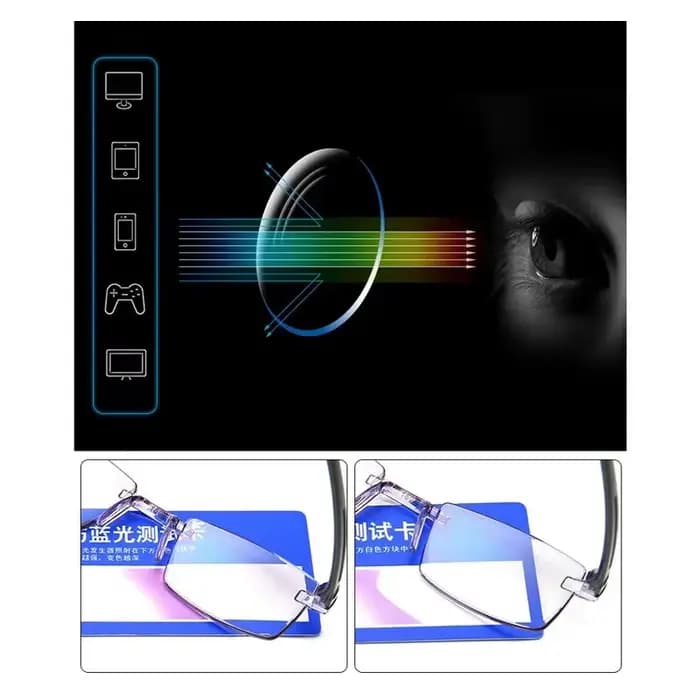 Lunettes de lecture carrées sans cadre pour hommes et femmes