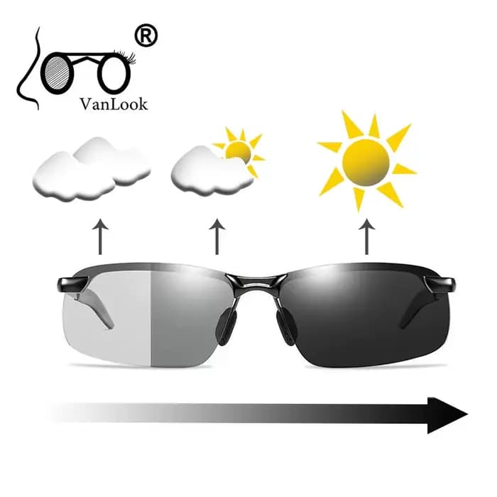 Lunettes de soleil photochromiques polarisées pour hommes