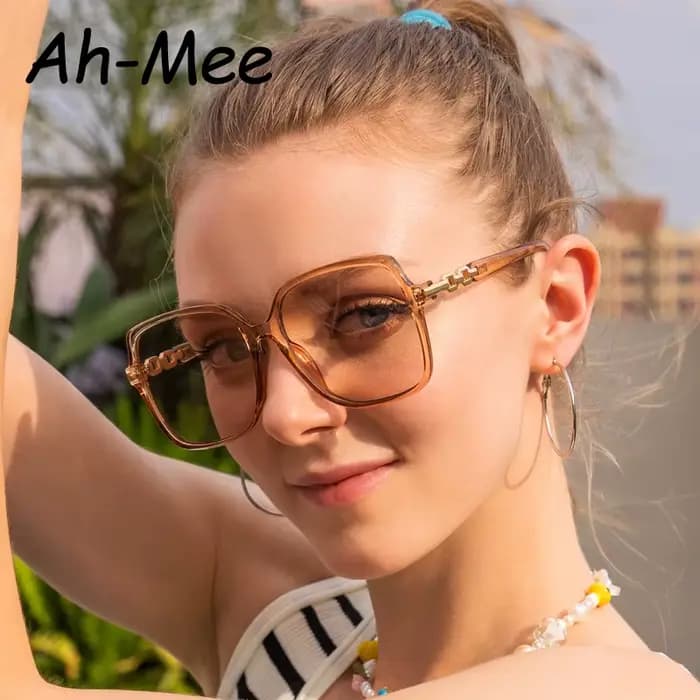 Mode carré à la mode cyclisme lunettes de soleil femmes grand cadre coloré lunettes de soleil femme dégradé extérieur nuances dames lunettes