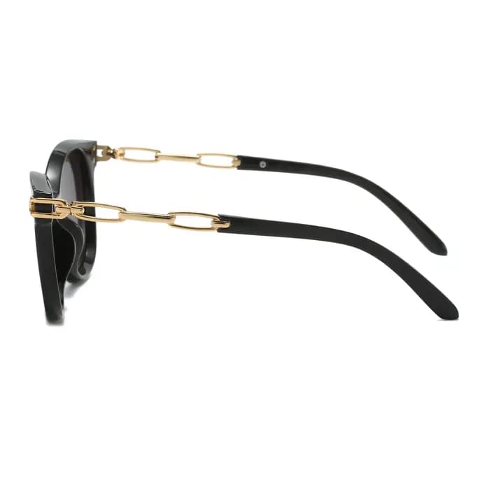 Lunettes de mode rétro européennes et américaines à grande monture avec décoration de chaîne sur les jambes unisexe adaptées à un usage quotidien et à la conduite