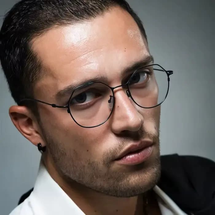 Lunettes polygone monture hommes ultralégères 6g titane femmes
