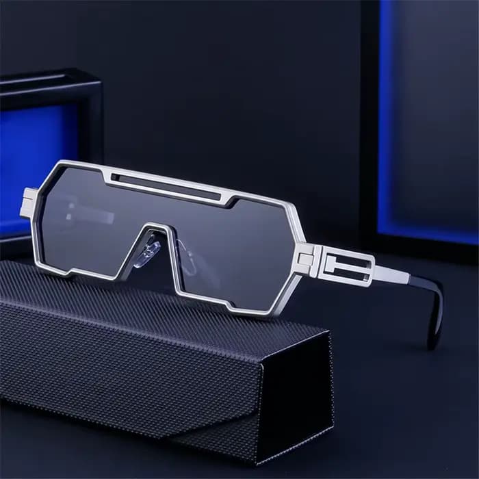 Lunettes de soleil en métal pour hommes