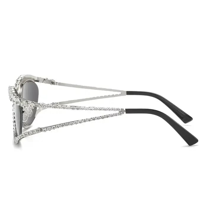 2025 mode luxe cristal brillant lunettes De soleil femmes Sexy oeil De chat strass fête élégante