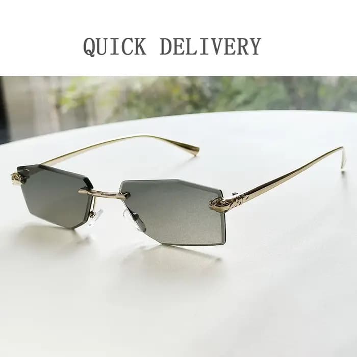 2026 Lunettes De Soleil sans monture Femmes Vintage Luxe