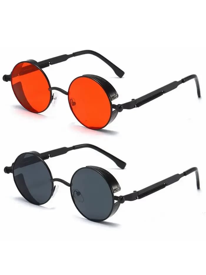 Lunettes de soleil steampunk en métal pour hommes et femmes