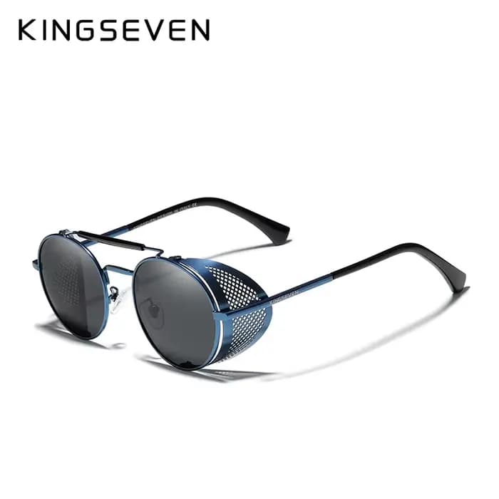 KINGSEVEN – lunettes de soleil rondes polarisées Steampunk pour hommes et femmes