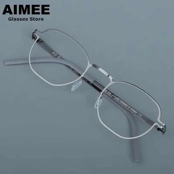 Garantie à vie pas de décoloration hommes lunettes carrées polygone marque allemande ultralégères sans vis