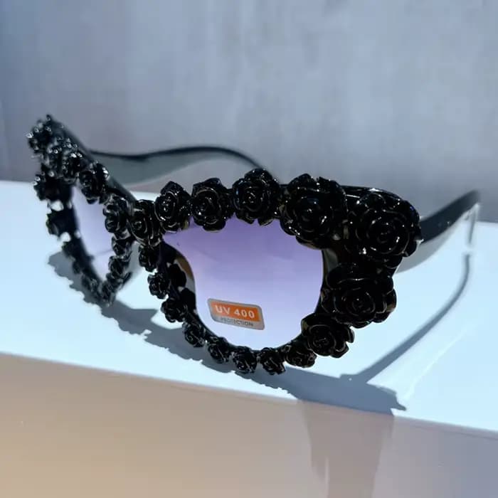 Lunettes de soleil yeux de chat baroques pour femmes