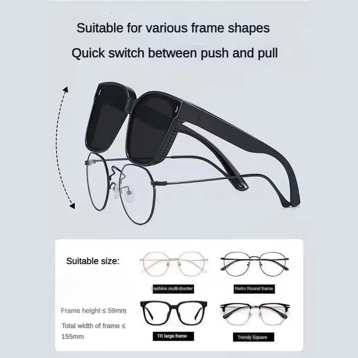 1 paire de lunettes de soleil polarisées à clipser pour femmes, pour la myopie, protection UV, amincissantes et élégantes