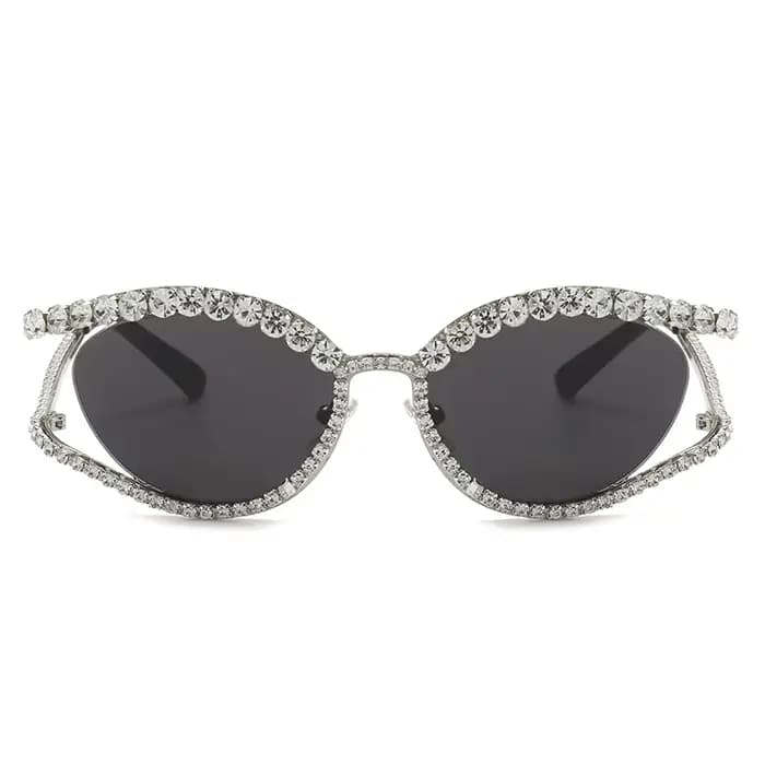 2025 mode luxe cristal brillant lunettes De soleil femmes Sexy oeil De chat strass fête élégante