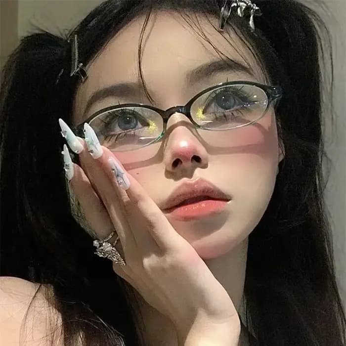 Lunettes ovales rétro Y2K pour femmes