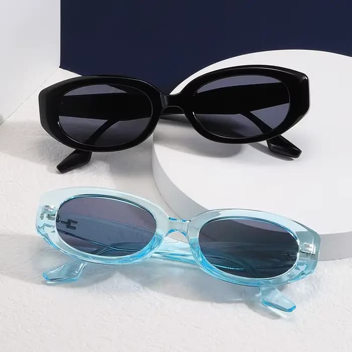 SO & EI Ins populaire mode ovale femmes lunettes de soleil de luxe rétro marque concepteur gelée couleur nuances UV400