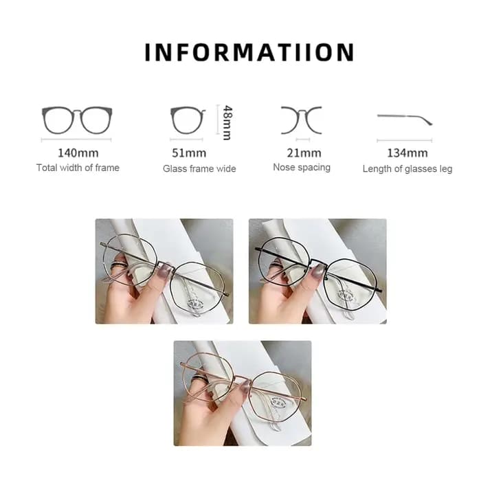 Lunettes de lumière bleue polygone Vintage unisexe