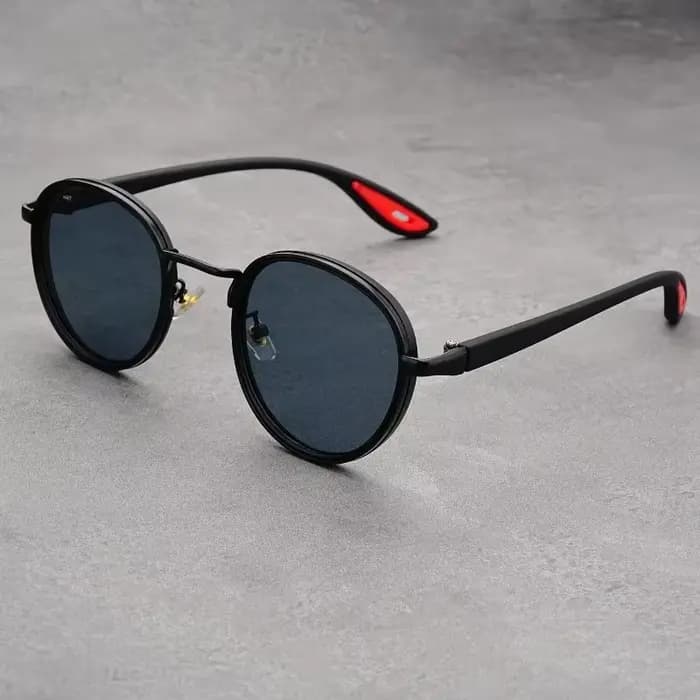 Lunettes de soleil rétro rondes dorées