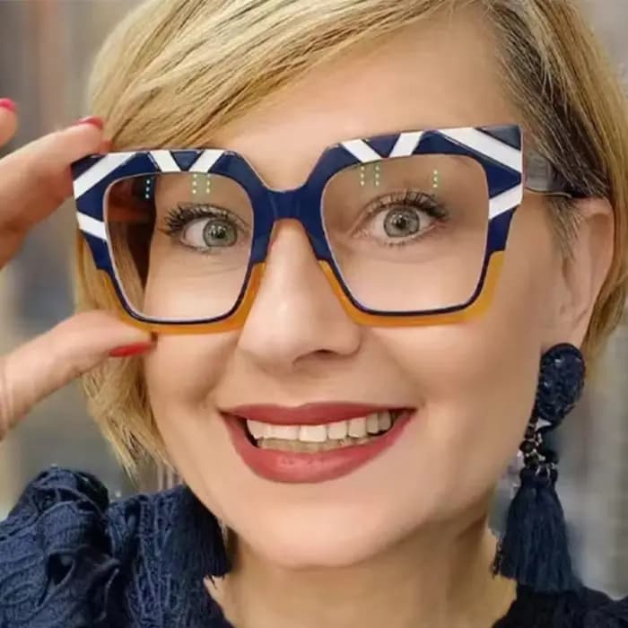 Lunettes de lecture carrées surdimensionnées à rayures noires et blanches pour hommes et femmes