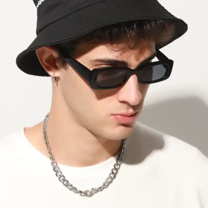 Lunettes de soleil carrées rectangulaires pour hommes