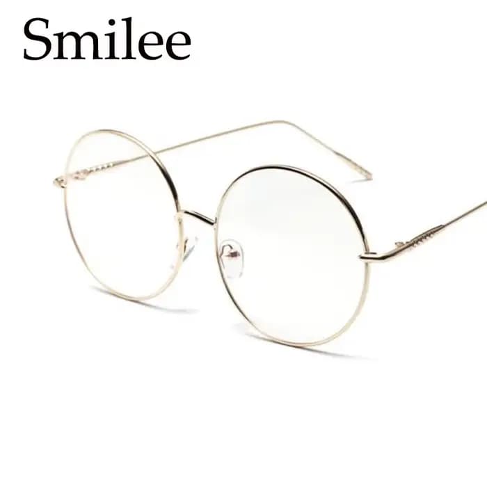 Lunettes rondes surdimensionnées femmes hommes métal grand