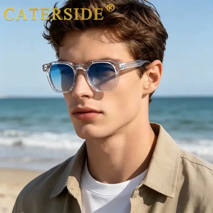 CATERSIDE Nouvelles Lunettes de Soleil Carrées Tendance Style Punk pour Hommes