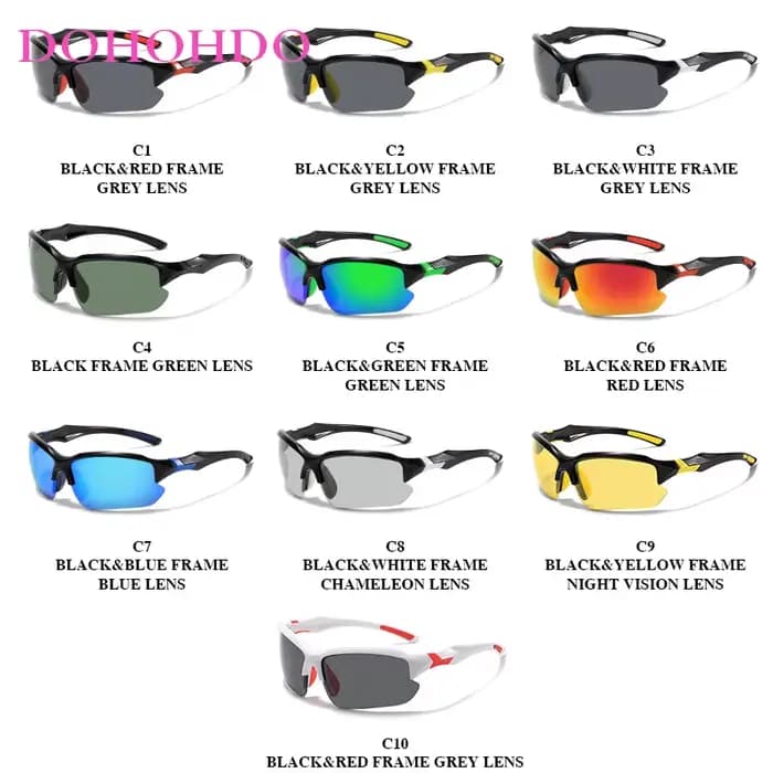 Lunettes de cyclisme photochromiques polarisées