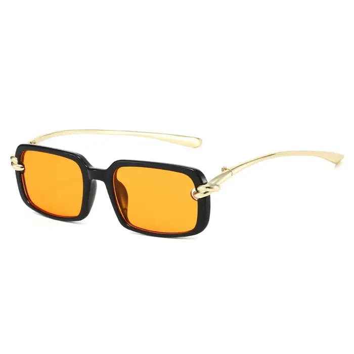 2026 Nouvelles lunettes carrées rétro tendance | Détail de noeud doré et tempes métalliques | Style Edgy-Girly Y2K