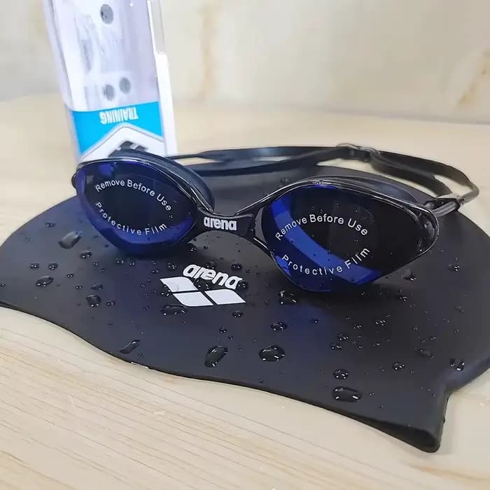 Lunettes de natation Arena pour hommes et femmes, lunettes de natation imperméables et anti-buée, ensemble de bonnets de natation professionnels pour la compétition