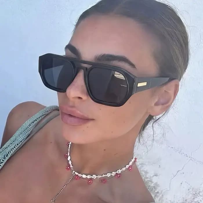 Lunettes de soleil aviateur rétro à double pont pour femmes et hommes