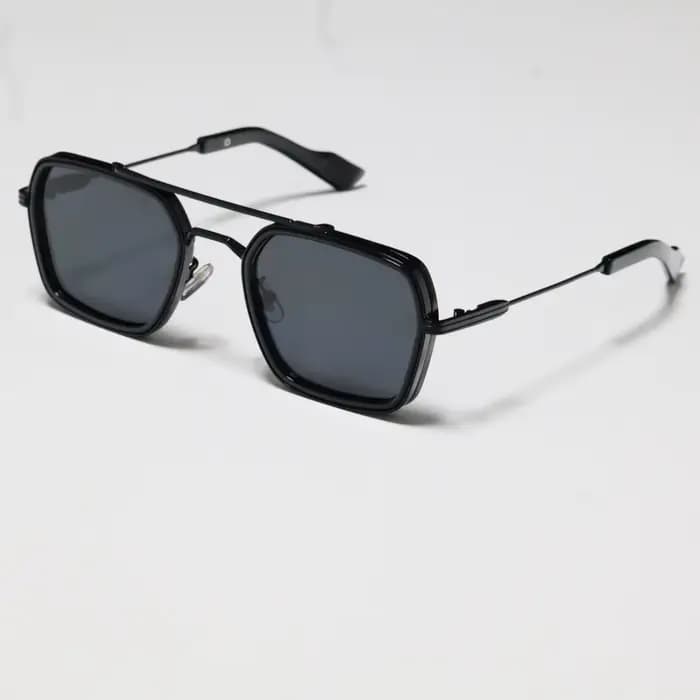 Lunettes de soleil carrées en métal pour hommes et femmes