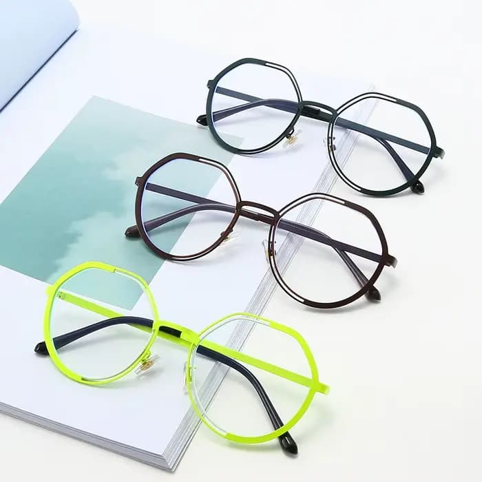 Lunettes rondes hexagonales élégantes