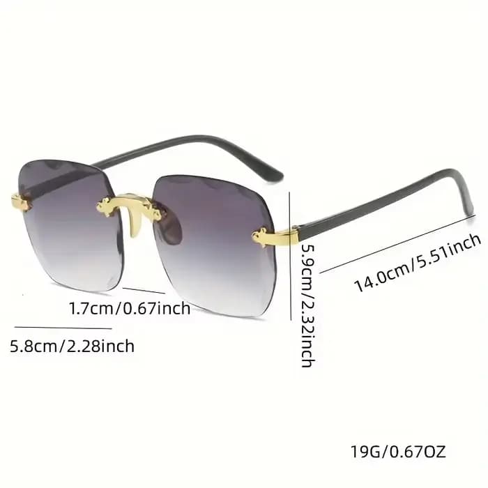 Lunettes de soleil carrées sans monture pour femmes et hommes