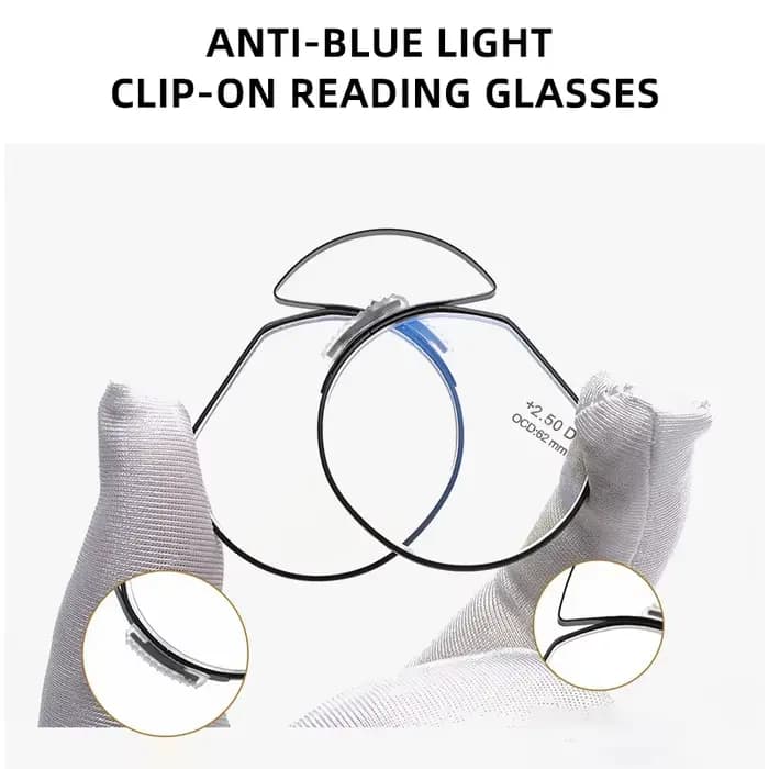 Clip nez lunettes de lecture Anti lumière bleue presbyte