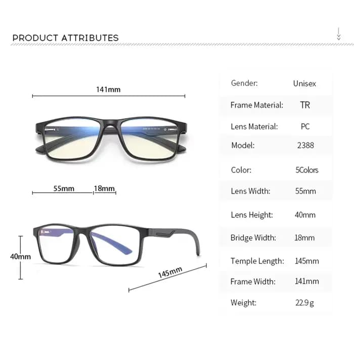 Reven2388 TR90 lunettes carrées cadre hommes femmes Vintage Prescription