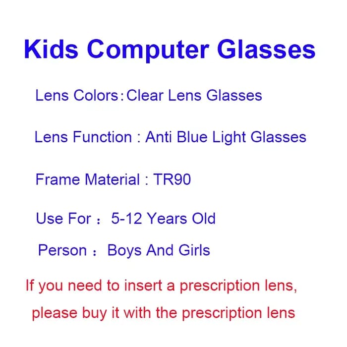 Lunettes anti-lumière bleue pour enfants