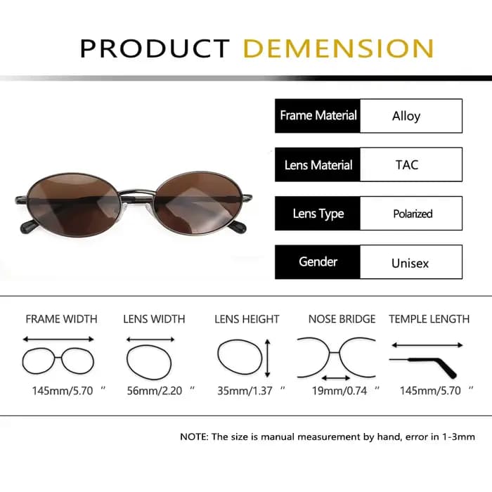 Lunettes de soleil polarisées ovales tendance pour femmes