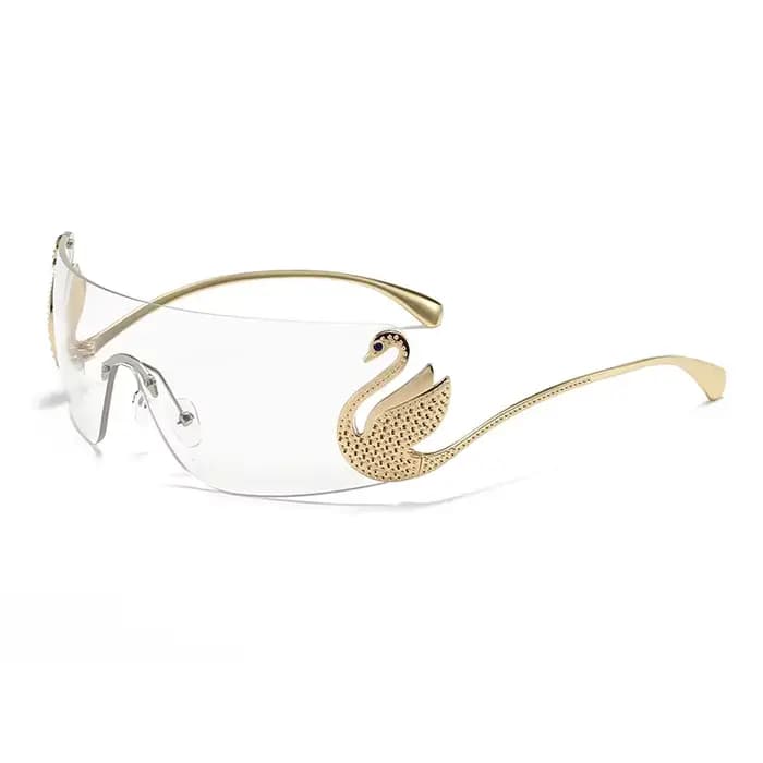 Lunettes de soleil vintage sans monture tendance pour femmes