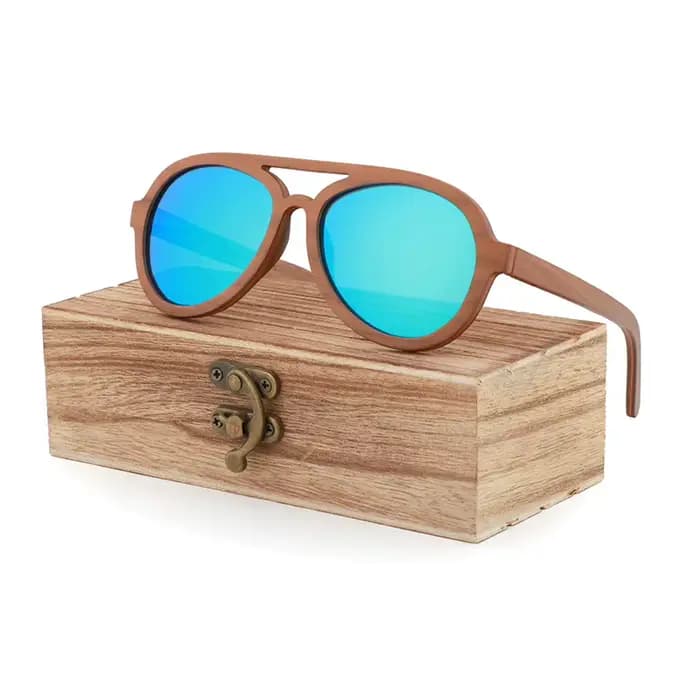 Lunettes de soleil en bois polarisées faites à la main pour hommes