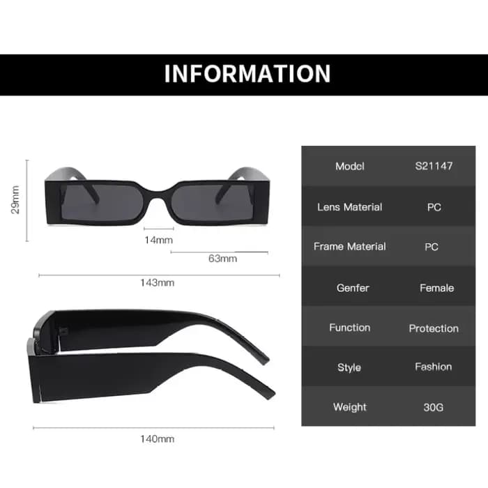 Lunettes de soleil vintage rectangulaires pour femmes